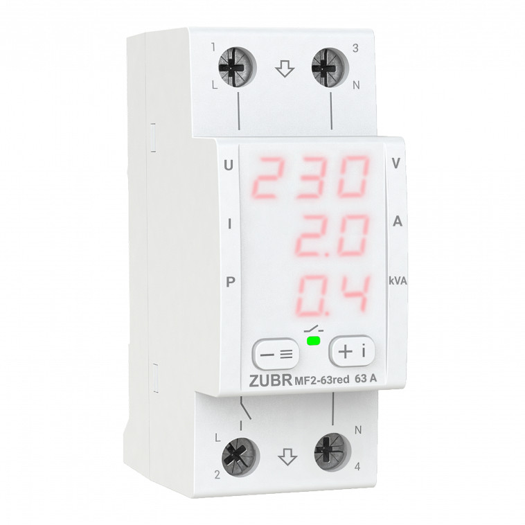 Releu multifuncțional ZUBR MF2-63, Protectie tensiune, curent și putere 1-63 Amperi - imagine 8